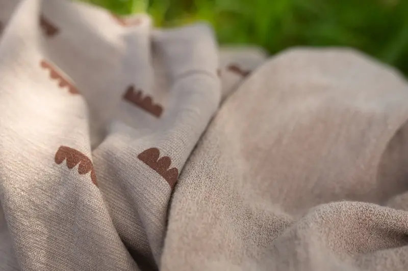 Taupe Organic Wool-Silk Frottee Fabric (Mulesing-Free) 1