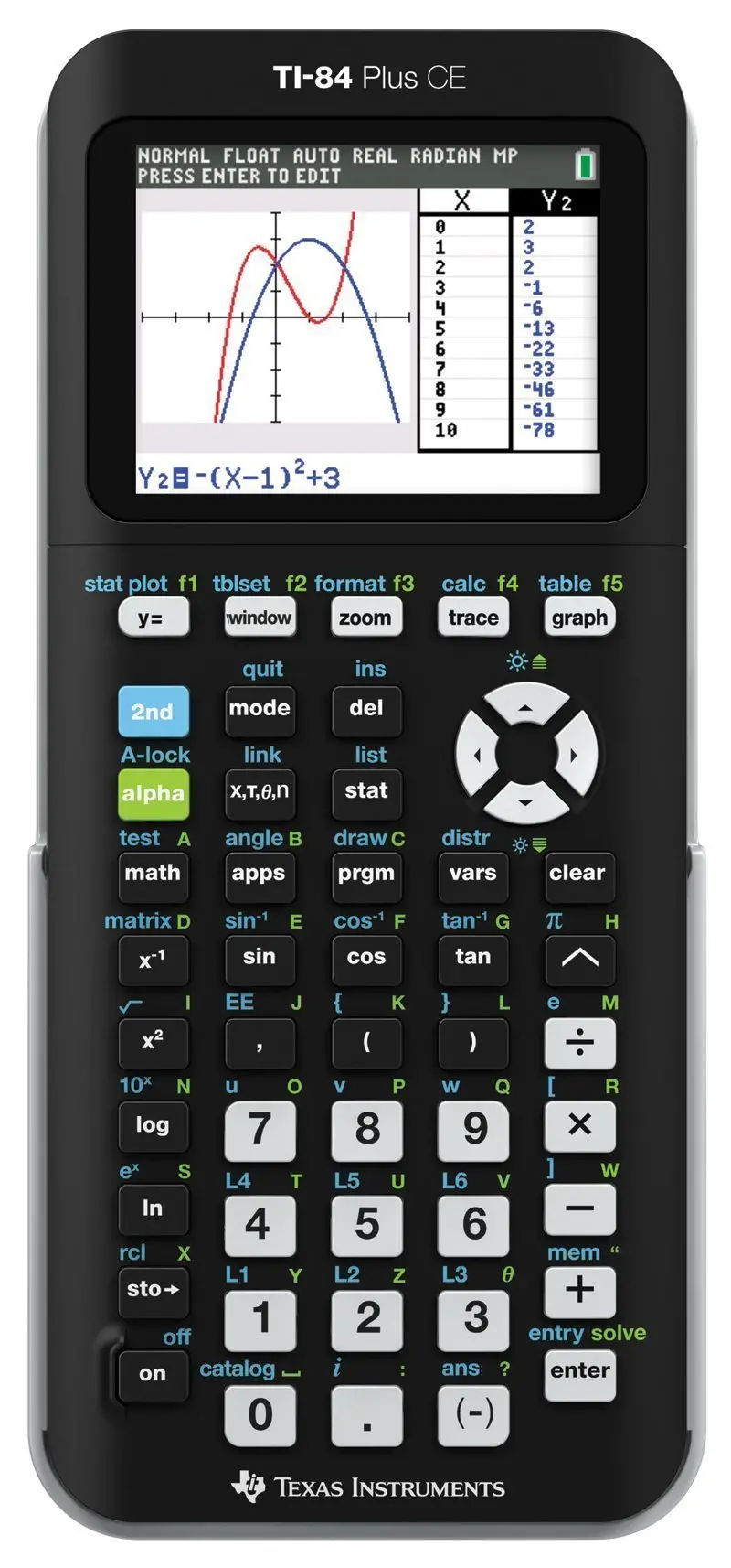 Texas Instruments Ti-84 Plus Ce Graphing Calculator – Sleek Black Model 1