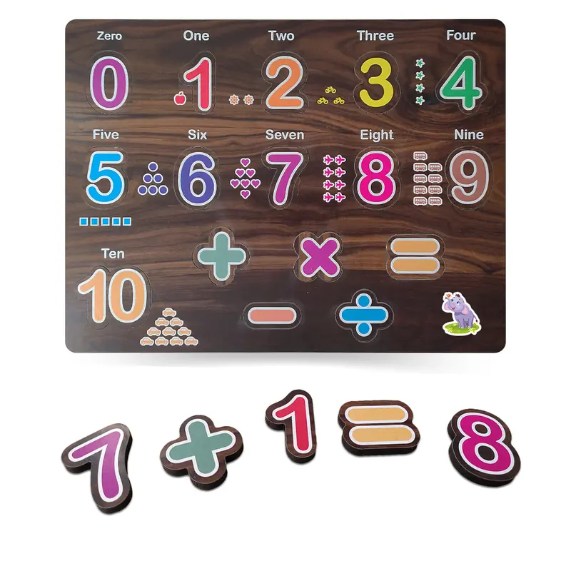 Tm0273 Wooden Montessori Number Puzzle – Counting & Early Math Learning Toy For Toddlers 1
