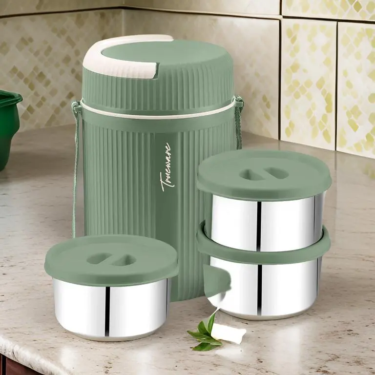 Trueware Am2412 Grub 3 Insulated Lunch Box – Triple Stainless Steel Containers (3 × 300Ml) 1