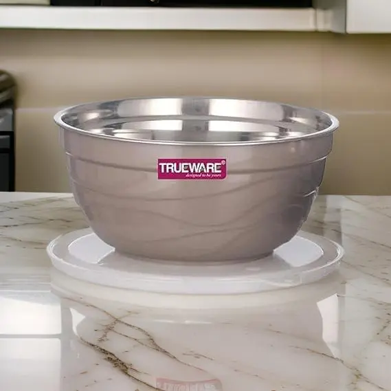 Trueware Am2420 Ultimate Microwave-Safe Serving Bowl – Large 2200Ml Hybrid (Stainless + Food-Grade Plastic) 1