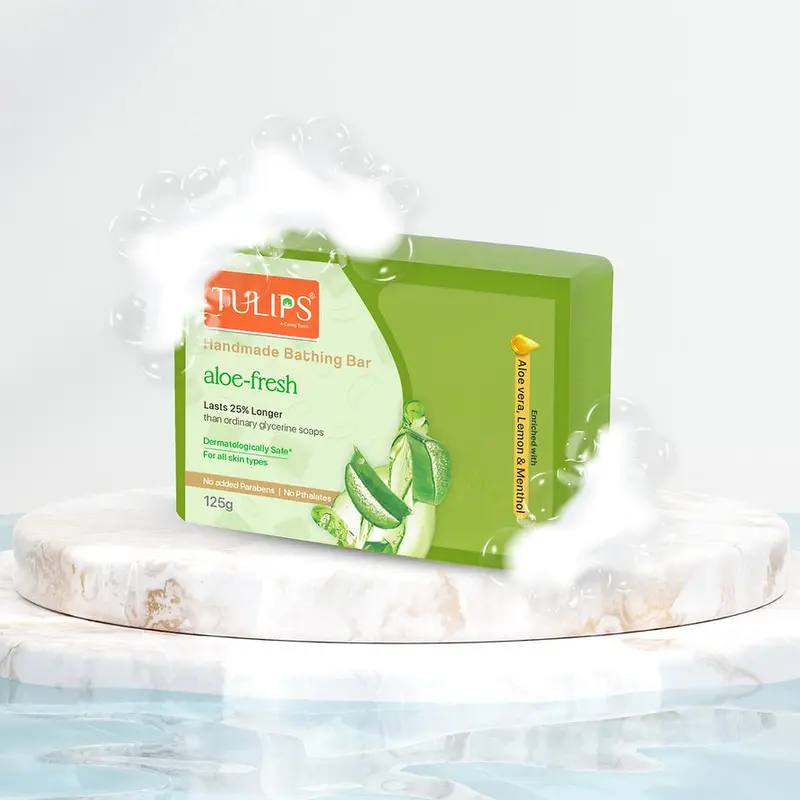 Tulip Aloe-Fresh Handmade Soap – Citrus-Infused Bar With Lemon, Orange, Patchouli & Camphor 1