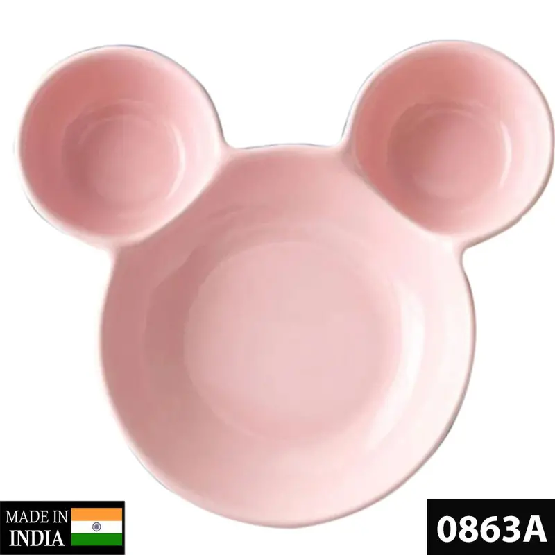 Unbreakable Mickey-Shaped Snack Plate For Kids – Sticker-Free Design 1