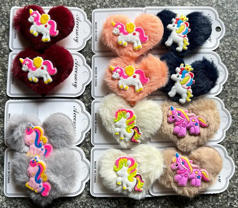 Unicorn-Themed Alligator Hair Clips – Playful Horse-Design Accessories For Toddlers And Kids 1