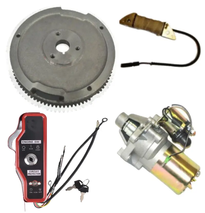 Universal Electric Start Kit — Starter Motor, Solenoid & On/Off Switch For Honda Gx240/Gx270 Engines 1