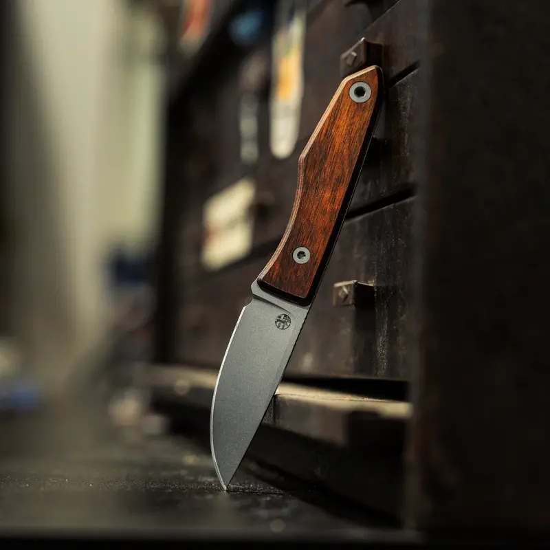 Usa Lookout Fixed-Blade Knife – Drop Point Style With Magnacut Steel And Dymalux Wood Handle 1