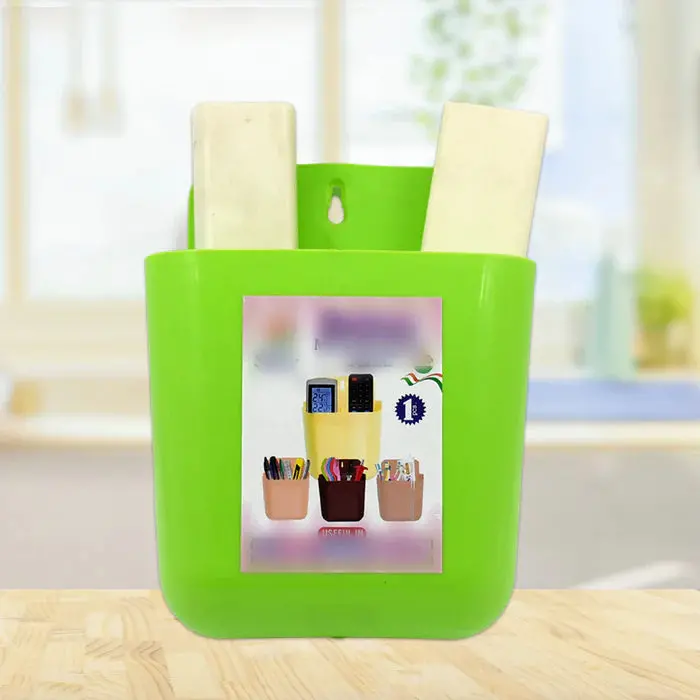 Versatile 2-Tier Wall-Mounted Organizer – Holds Phones, Remotes, Brushes, Stationery, And More 1