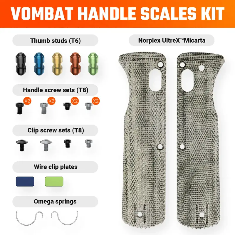 Vombat Replacement Handle Scales In Green Norplex Ultrex™ Micarta 1