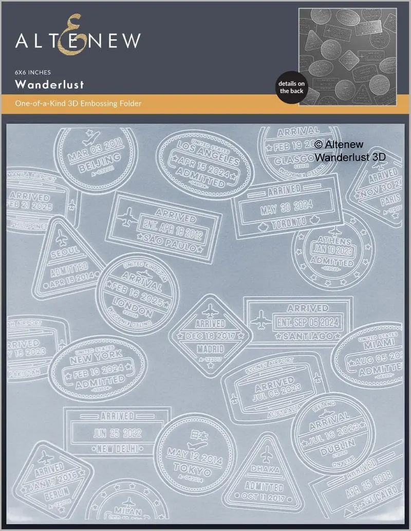 Wanderlust 3D Embossing Folder For Textured Craft Designs 1