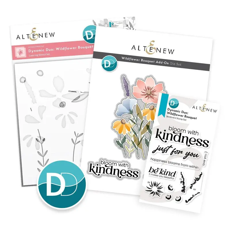 Wildflower Bouquet Stamp With Coordinating Die Bundle 1