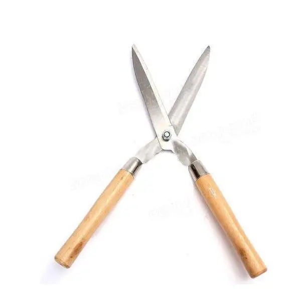 Wooden-Handle Hedge Shears – Heavy-Duty Bush Trimming Clippers 1