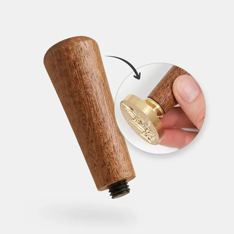 Wooden Wax Stamp Handle – Natural Grain Design For Traditional Wax Seals 1