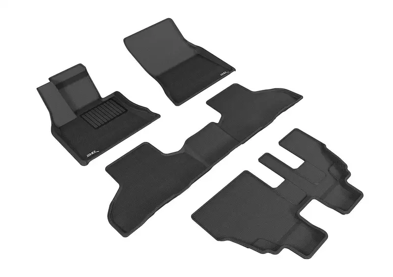 3D Maxpider Kagu Black Floor Mat Set – 4-Piece Full-Cab Coverage (Front ×2, Second ×1, Third ×1) 1