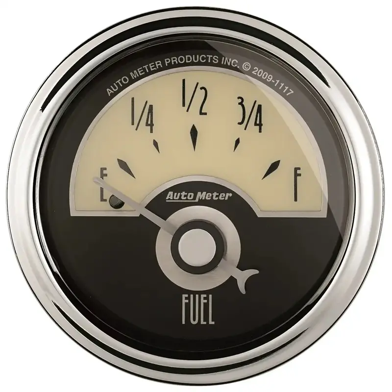 Autometer 1107 Electric Fuel Level Gauge – 2-1/16" Dial, 240–33 Ω Range, Cruiser-Style Housing 1