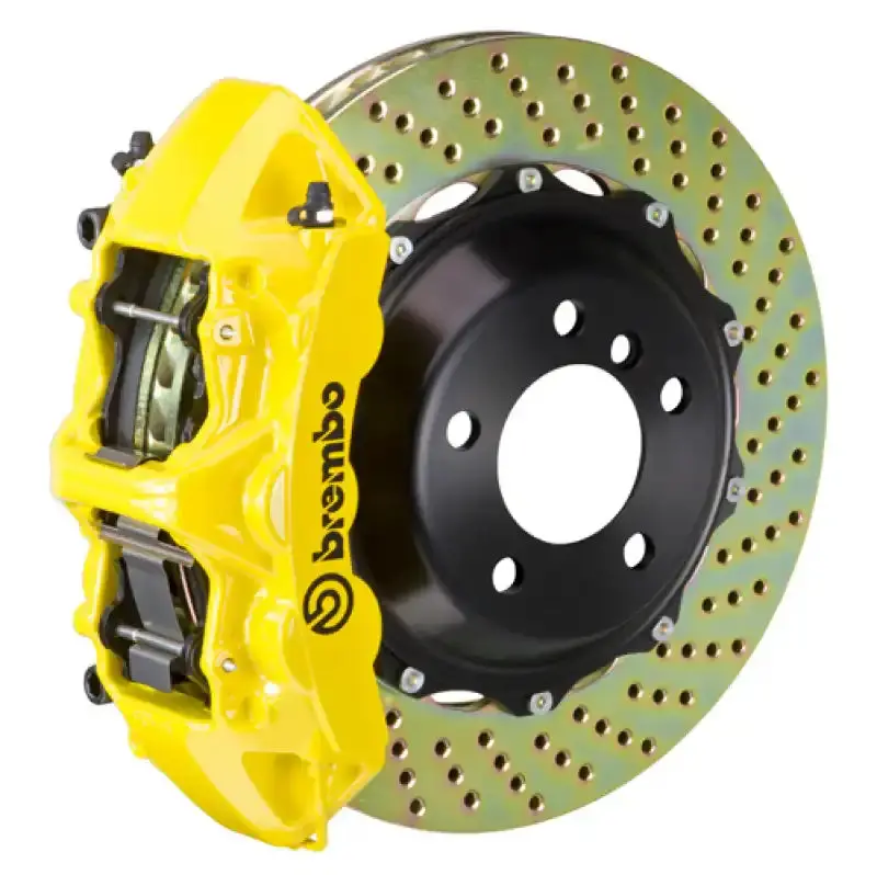 Brembo Front Big Brake Kit For 2006–2013 Chevrolet Corvette Z06 (Excluding Carbon Ceramic Brakes) – 6-Piston Calipers, 380X32Mm Two-Piece Drilled Rotors, Yellow Finish 1
