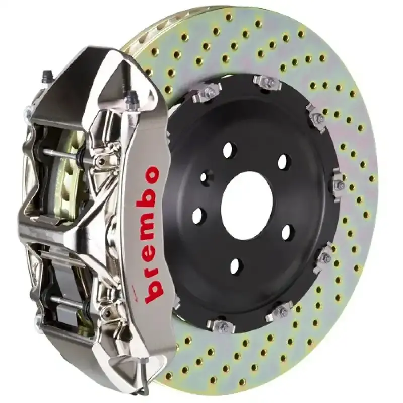 Brembo Gtr Big Brake Kit – Front 6-Piston Billet Calipers With Nickel-Plated 380X34Mm Drilled Two-Piece Rotors For Ferrari 612 Scaglietti (2004–2011) 1
