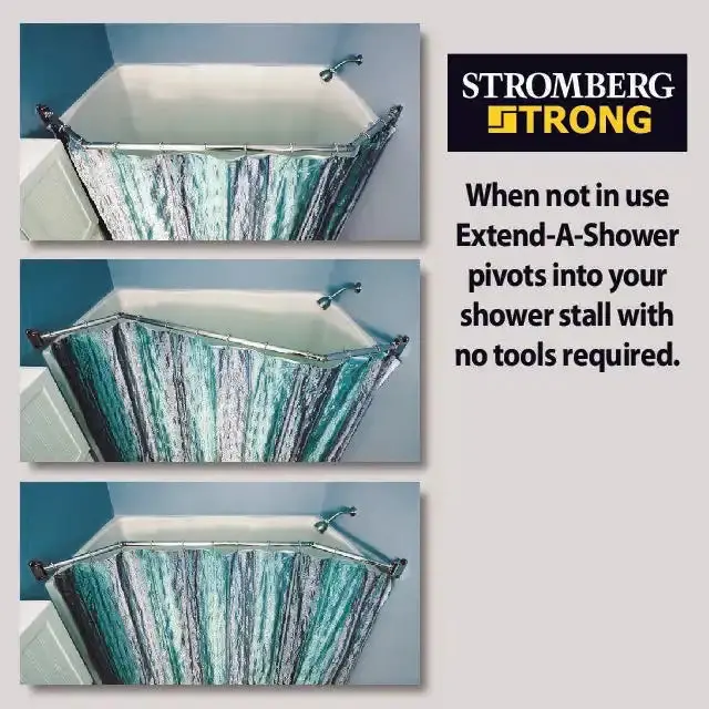 Extend-A-Shower Adjustable Shower Rod – Telescoping Stainless Steel 1