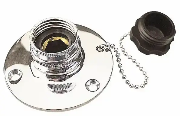 Sea Dog 512110-1 Chrome Brass Freshwater Inlet Fitting – Marine-Grade Deck Mount 1