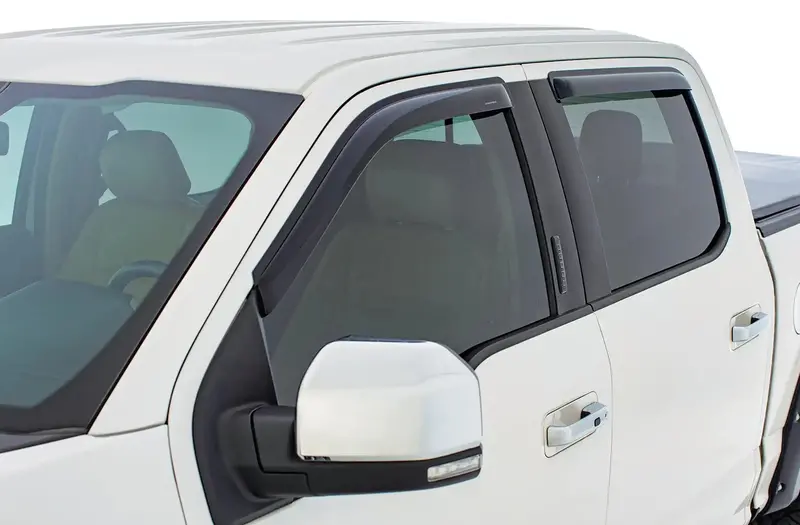Stampede 6121-2 Tape-Onz Smoke Window Deflectors – 4-Piece Adhesive-Mount Cab Ventilation Kit 1